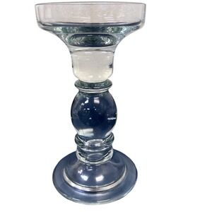 Southern Living at Home Chelsea Candlestick Clear Glass 8" Pillar Taper Ball